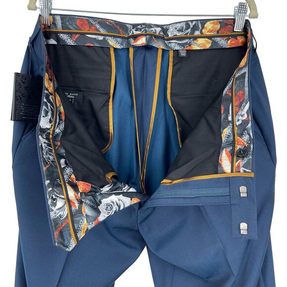 Ted Baker JONVANT Pashion Plain Trouser Pant Teal Blue Men's 40L - Picture 4 of 9